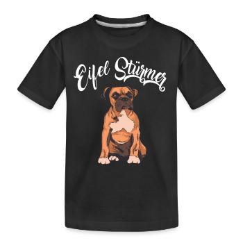 Eifel Stürmer Hund - Kinder Premium Bio T-Shirt - Schwarz - Vorne