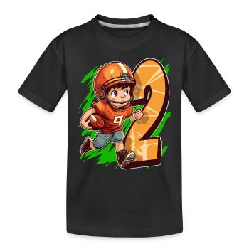Je suis 2 enfants de football américain et de rugby - T-shirt bio Premium Enfant - noir - Devant