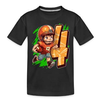 Ich Bin 4 American Football Kid and Rugby - Kinder Premium Bio T-Shirt - Schwarz - Vorne