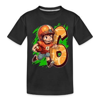J’ai 6 ans Football américain Kid et rugby - T-shirt bio Premium Enfant - noir - Devant