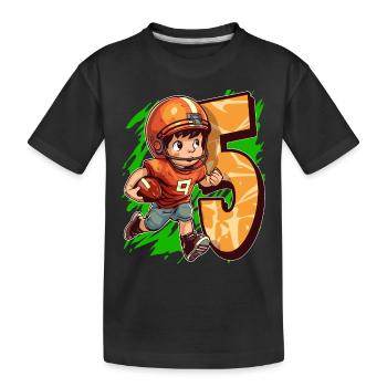 Je suis 5 enfant de football américain et de rugby - T-shirt bio Premium Enfant - noir - Devant