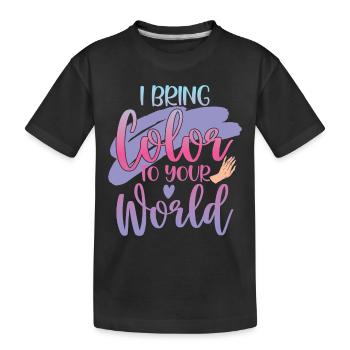 J’apporte de la couleur dans votre monde Nail Tech - T-shirt bio Premium Enfant - noir - Devant