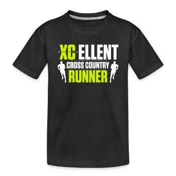 Cross-country skiers Cross-country skiing - Kids' Premium Organic T-Shirt - black - Front