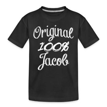Original 100% Jacob - Kinder Premium Bio T-Shirt - Schwarz - Vorne