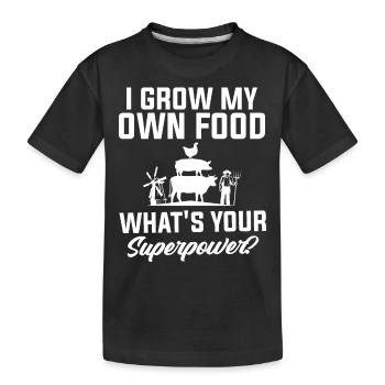 Ich Baue Mein Eigenes Essen An - Farmer - Kinder Premium Bio T-Shirt - Schwarz - Vorne