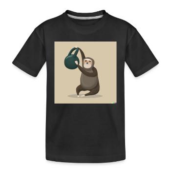 Kettlebell Workout Retro Fitness Gym - Kinder Premium Bio T-Shirt - Schwarz - Vorne