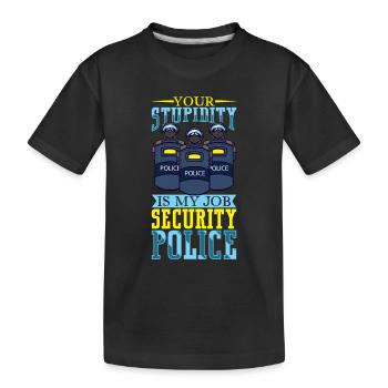 Police Cop Officer Police Office - Kinder Premium Bio T-Shirt - Schwarz - Vorne