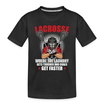 Lacrosse-spieler Lacrosse-trainer Lax Player - Kinder Premium Bio T-Shirt - Schwarz - Vorne