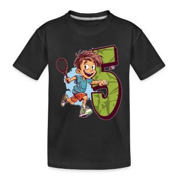J’ai 5 ans Badminton Kid - Badminton - T-shirt bio Premium Enfant - noir - Devant