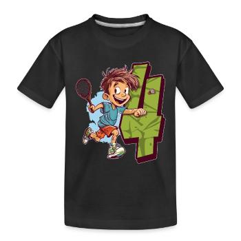 J’ai 4 ans Badminton Kid - Badminton - T-shirt bio Premium Enfant - noir - Devant
