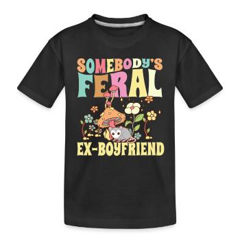 Somebody's Feral Wild Opossum Groovy Mushroom - Kids' Premium Organic T-Shirt - black - Front
