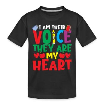 SPED Teacher I Am Their Voice Special Education - Kids' Premium Organic T-Shirt - black - Front