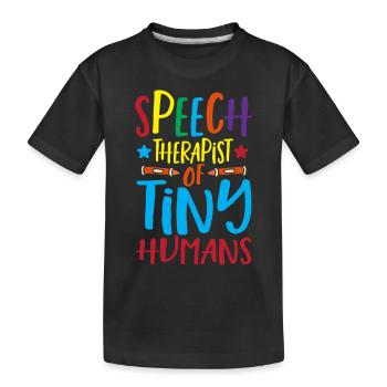 Sprachtherapeutin für winzige Menschen - Kinder Premium Bio T-Shirt - Schwarz - Vorne