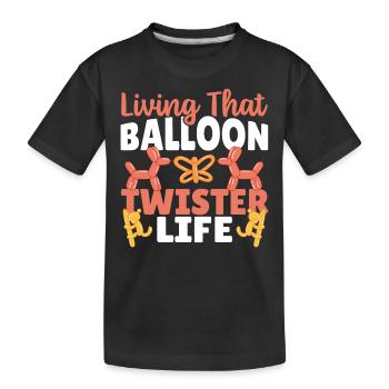 La vie d’un artiste de ballons Balloon Twisters - T-shirt bio Premium Enfant - noir - Devant