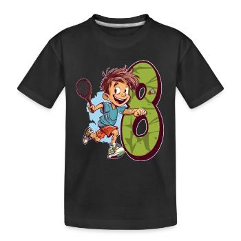 I'm 8 Badminton Kid - Badminton - Kids' Premium Organic T-Shirt - black - Front