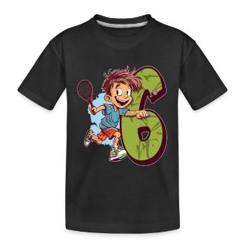 Je suis 6 Badminton Kid - Badminton - T-shirt bio Premium Enfant - noir - Devant
