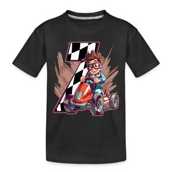 Je suis 7 Gokart Kid - Kart Racing - T-shirt bio Premium Enfant - noir - Devant
