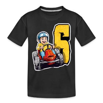 J’ai 6 ans Gokart Kid - Kart Racing - T-shirt bio Premium Enfant - noir - Devant