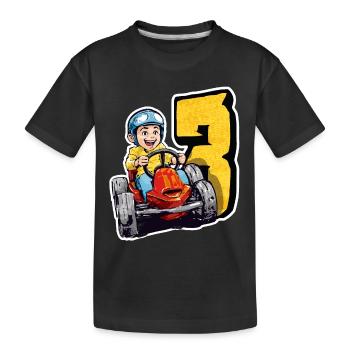 Je suis 3 Gokart Kid - Kart Racing - T-shirt bio Premium Enfant - noir - Devant