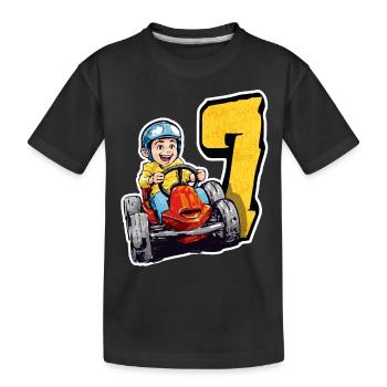 Je suis 7 Gokart Kid - Kart Racing - T-shirt bio Premium Enfant - noir - Devant