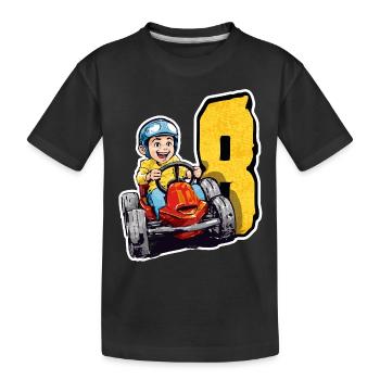 I'm 8 Gokart Kid - Kart Racing - Kids' Premium Organic T-Shirt - black - Front