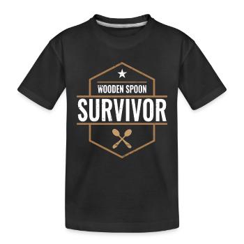 Wooden Spoon Survivor I Survived Wooden Spoon - Kids' Premium Organic T-Shirt - black - Front