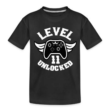Level 11 Unlocked 11 Geburtstag - Kinder Premium Bio T-Shirt - Schwarz - Vorne