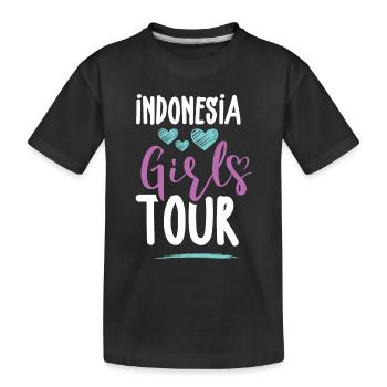 Tournée des filles en Indonésie - T-shirt bio Premium Enfant - noir - Devant