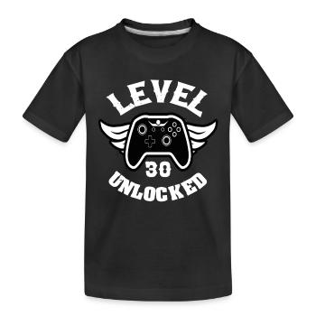 Level 30 Unlocked 30 Geburtstag - Kinder Premium Bio T-Shirt - Schwarz - Vorne
