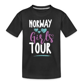 Tournée des filles de Norvège - T-shirt bio Premium Enfant - noir - Devant