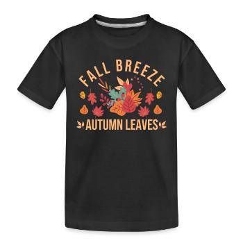 Herbstbrise Herbstblätter Ahornblatt Thanksgiving - Kinder Premium Bio T-Shirt - Schwarz - Vorne
