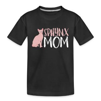 Sphynx Maman Chat Sans Poils Propriétaire de Chat - T-shirt bio Premium Enfant - noir - Devant