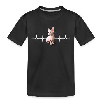 Sphynx Maman Chat Sans Poils Propriétaire de Chat - T-shirt bio Premium Enfant - noir - Devant