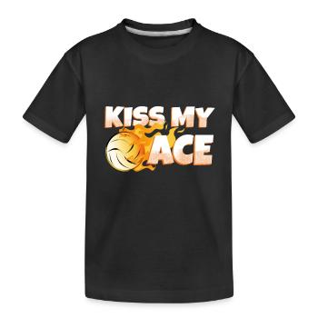 Embrasse mon as du volleyball - T-shirt bio Premium Enfant - noir - Devant