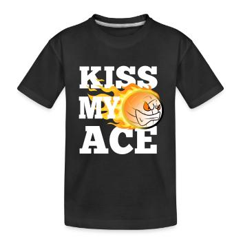 Embrasse mon as du volleyball - T-shirt bio Premium Enfant - noir - Devant
