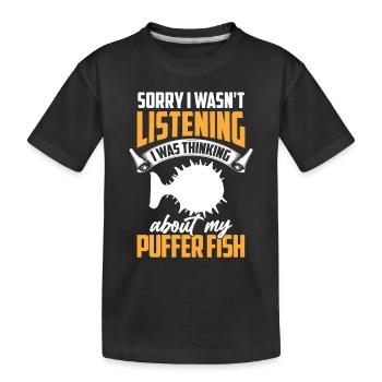 Penser au poisson-globe Poisson-globe géant - T-shirt bio Premium Enfant - noir - Devant