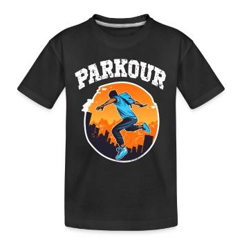 Parkour Le Parcour Freerunning Extremsport - Kinder Premium Bio T-Shirt - Schwarz - Vorne