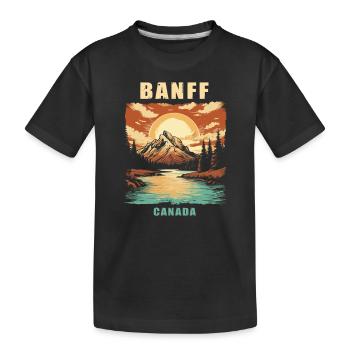 Vintage Retro Canadian Banff National Park - Kinder Premium Bio T-Shirt - Schwarz - Vorne