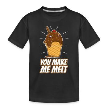 Tu me fais fondre, crème glacée - T-shirt bio Premium Enfant - noir - Devant