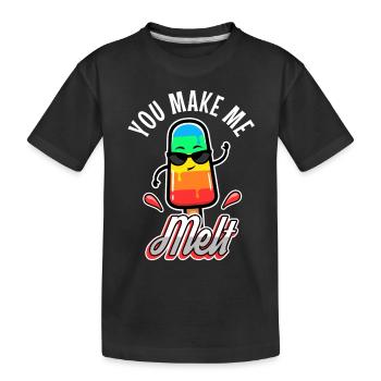 Tu me fais fondre, crème glacée - T-shirt bio Premium Enfant - noir - Devant