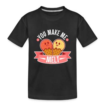 Tu me fais fondre, crème glacée - T-shirt bio Premium Enfant - noir - Devant