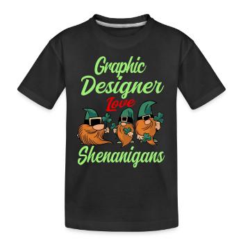 Graphiste Saint-Patrick - T-shirt bio Premium Enfant - noir - Devant