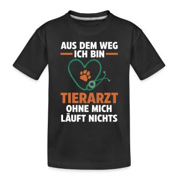 Veterinär Tiermedizin Tierarzt - Kinder Premium Bio T-Shirt - Schwarz - Vorne