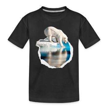 Un ours polaire blanc sur la banquise ours blanc - T-shirt bio Premium Enfant - noir - Devant