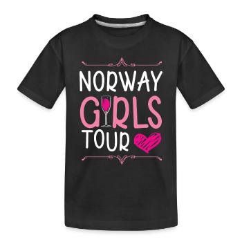 Tournée des filles de Norvège - T-shirt bio Premium Enfant - noir - Devant