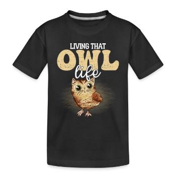 Vivre cette vie hibou Oiseau nocturne - T-shirt bio Premium Enfant - noir - Devant