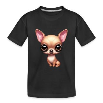 Verspielter Chihuahua - Kinder Premium Bio T-Shirt - Schwarz - Vorne