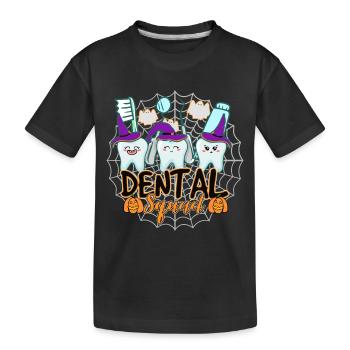 Zahn Zähne Zahnarzt Zahnmedizinische Angestellte - Kinder Premium Bio T-Shirt - Schwarz - Vorne
