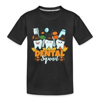 Zahn Zähne Zahnarzt Zahnmedizinische Angestellte - Kinder Premium Bio T-Shirt - Schwarz - Vorne