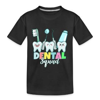 Zahn Zähne Zahnarzt Zahnmedizinische Angestellte - Kinder Premium Bio T-Shirt - Schwarz - Vorne
